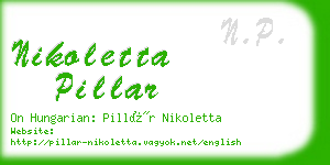 nikoletta pillar business card